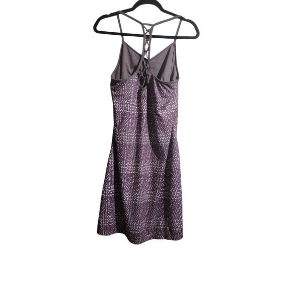 PrAna Elixer Volcanic Plum Sumatra Sporty Tank Dress Built In Bra Large Hiking - Picture 6 of 11